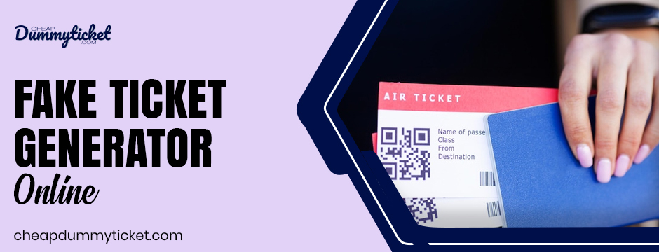 Fake ticket generator online showing sample airline tickets held in hand