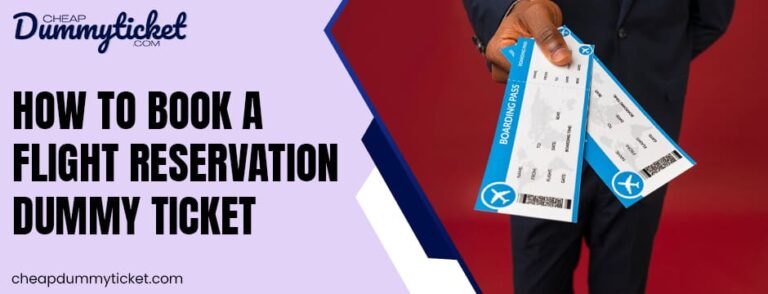 Way to book a flight reservation dummy ticket