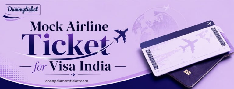 Mock Airline Ticket for Visa